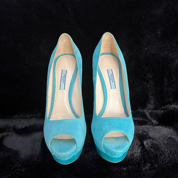 Prada Two-Tone Peep-Toe Platform - Picture 3 of 3